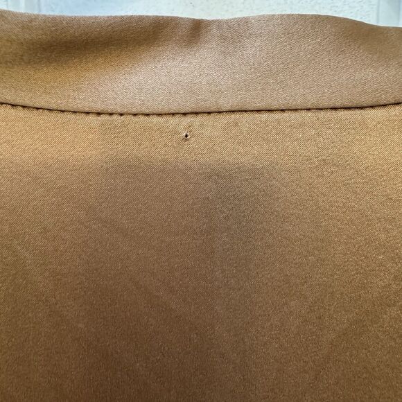 Eileen Fisher Shirt Silk Spandex Button Up Long Sleeve Top Women’s S/P Brown - Picture 8 of 8